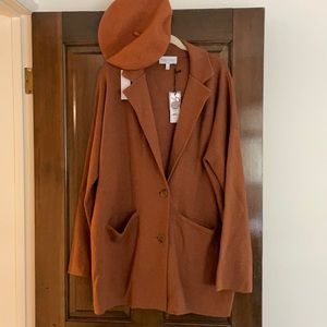 NWT Michael Stars bundle sweater jacket and beret!